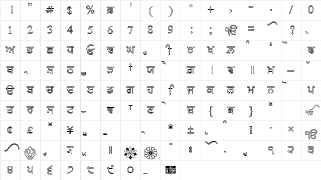 AnmolNeon Regular Character Map AnmolNeon Regular Character Map