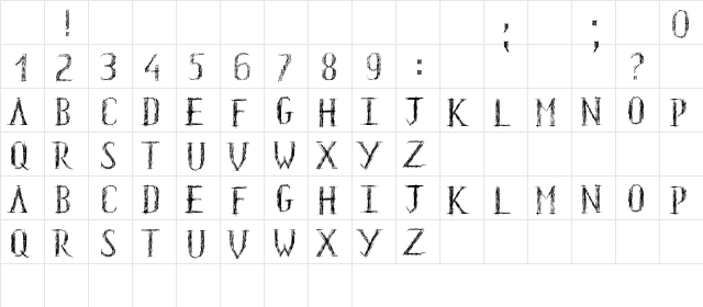 HKH Old Glyphs Regular Character Map HKH Old Glyphs Regular Character Map