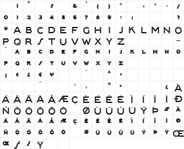 PackardClipperNF Regular Character Map PackardClipperNF Regular Character Map