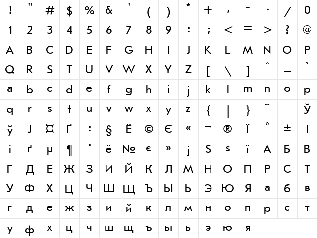 JournalSans Cyrillic Character Map JournalSans Cyrillic Character Map