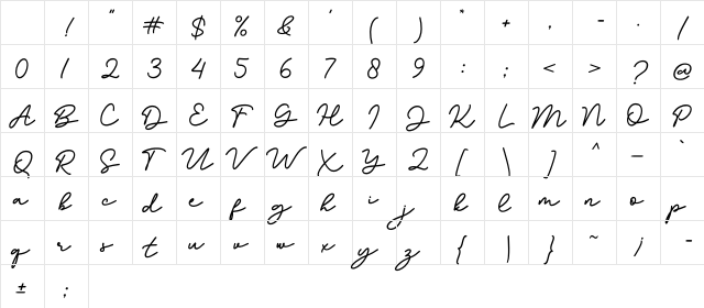 Bathilda Regular Character Map Bathilda Regular Character Map