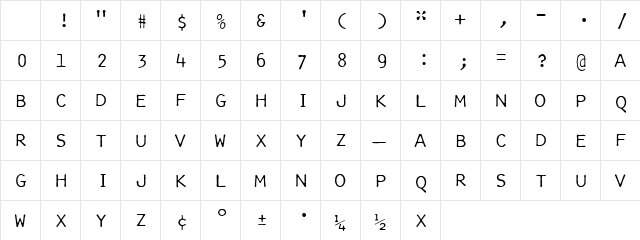 IBM Selectric Manifold Regular Character Map IBM Selectric Manifold Regular Character Map