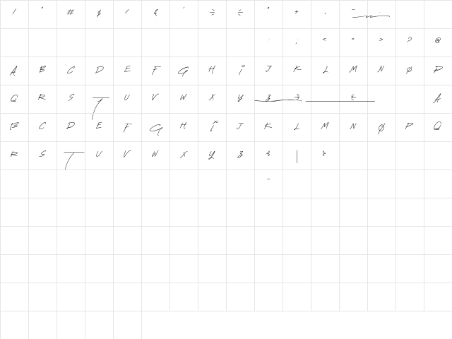 Lightsaber DEMO Regular Character Map