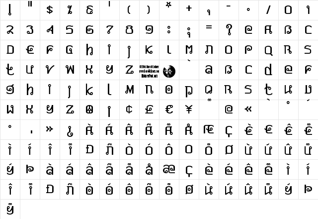 Pad Thai Regular Character Map