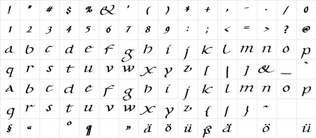 CarolusKlein-Oblique Regular Character Map CarolusKlein-Oblique Regular Character Map