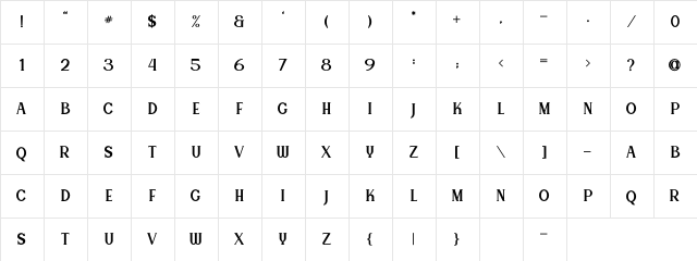 Canting Regular_DEMO Regular Character Map Canting Regular_DEMO Regular Character Map