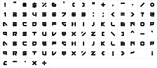 YG Rounded Bold Character Map