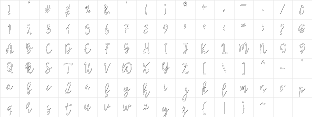 Syukury Regular Character Map Syukury Regular Character Map