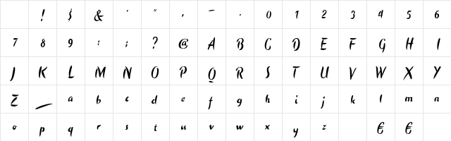 Paella Regular Character Map Paella Regular Character Map