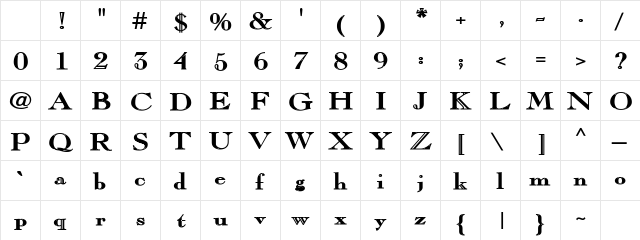 Pagainni Bold Regular Character Map Pagainni Bold Regular Character Map