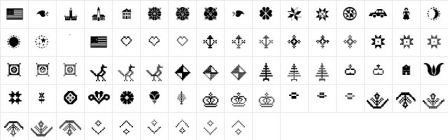 P22FolkArt Extras Character Map