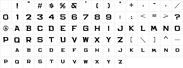Padroomy square Regular Character Map Padroomy square Regular Character Map