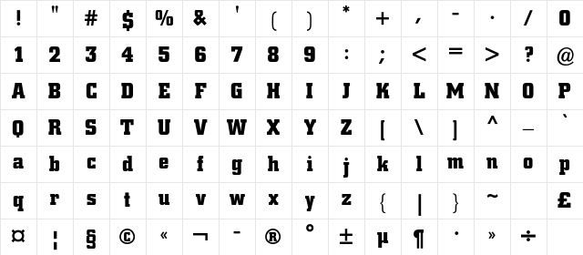 ColiseumBlackC Regular Character Map ColiseumBlackC Regular Character Map