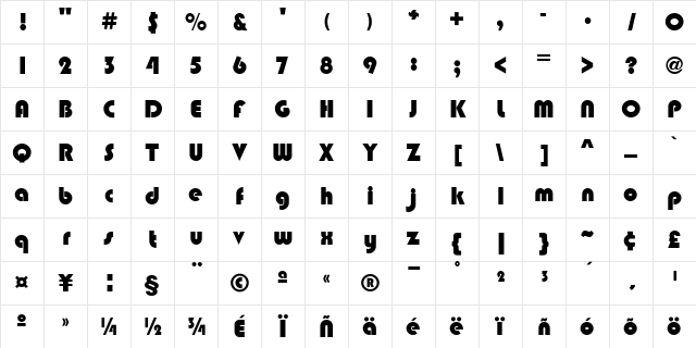 Blippo Normal Character Map Blippo Normal Character Map