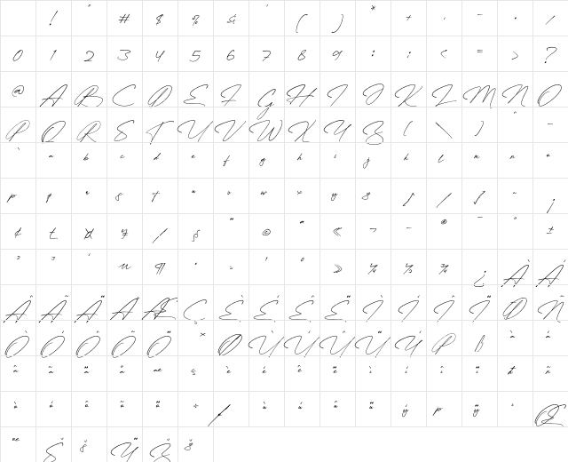 Quenttine Signature Signature-Regular Character Map Quenttine Signature Signature-Regular Character Map