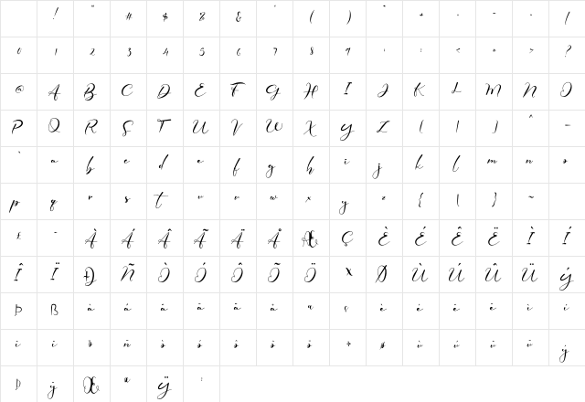 Elmira Regular Character Map Elmira Regular Character Map