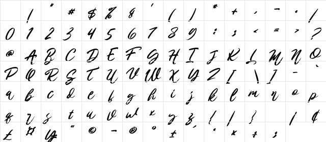 Alisa Italic Character Map Alisa Italic Character Map