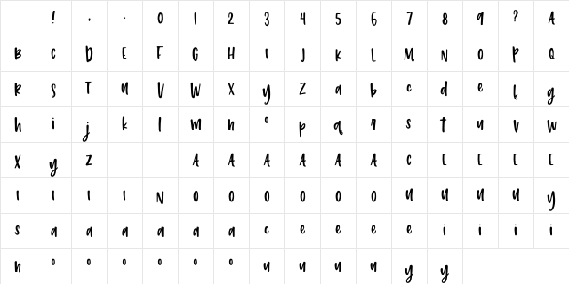 212 Phoenix Sans Regular Character Map