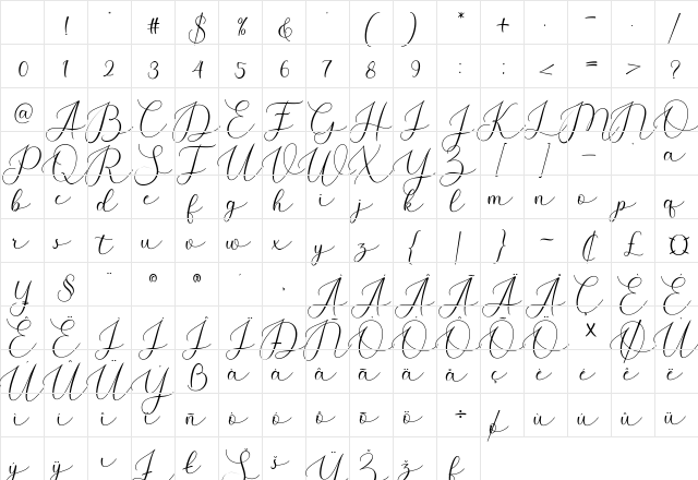 Montens Regular Character Map