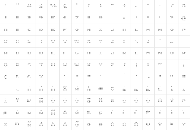 GenetrixSquareCore Regular Character Map GenetrixSquareCore Regular Character Map