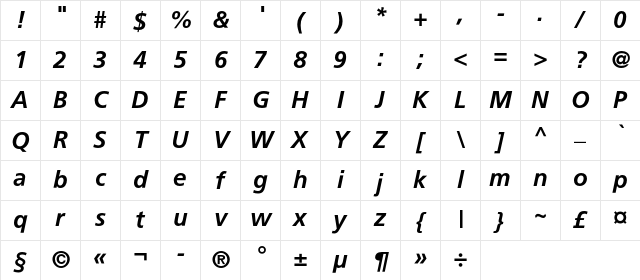AGForeignerLightC Bold Italic Character Map AGForeignerLightC Bold Italic Character Map