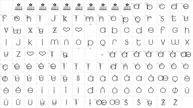 NEW GARDEN TWO PERSONAL USE Regular Character Map NEW GARDEN TWO PERSONAL USE Regular Character Map