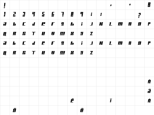 Paint it black Italic Character Map