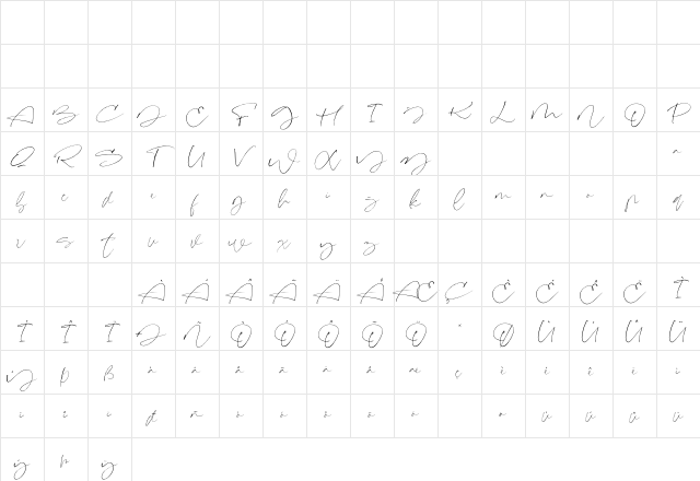 Signeritta Regular Character Map
