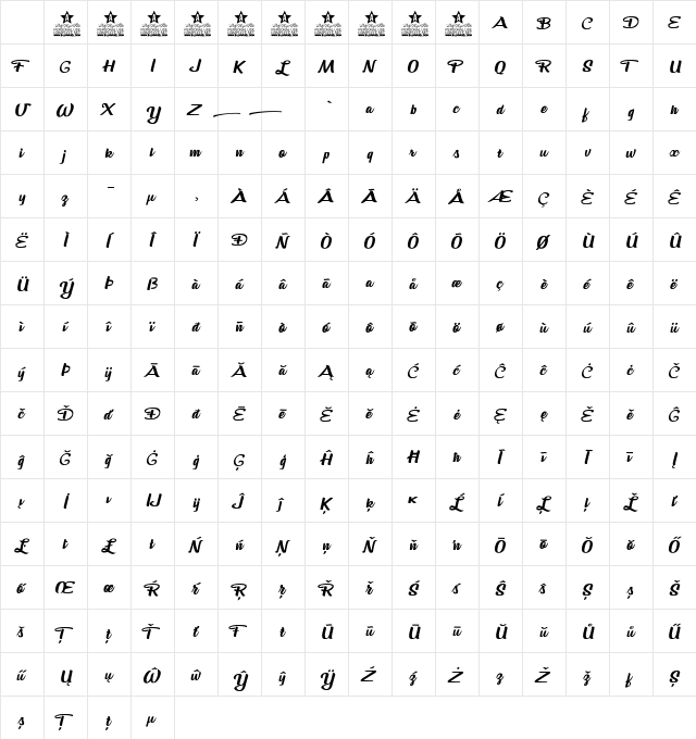 Salsa Parrilla Personal Use Regular Character Map Salsa Parrilla Personal Use Regular Character Map