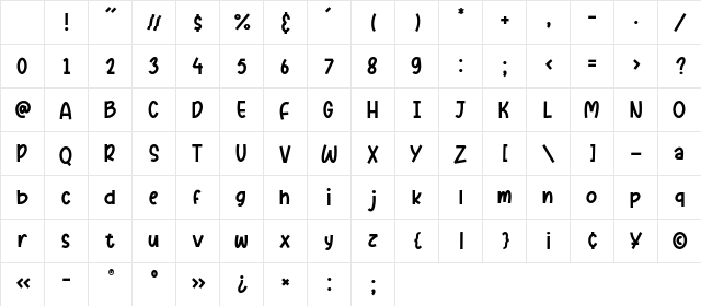 Pumkinpie Regular Character Map Pumkinpie Regular Character Map