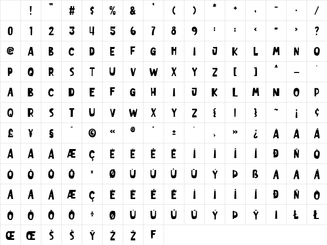 Blacks Roobin Regular Character Map Blacks Roobin Regular Character Map