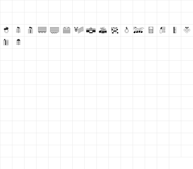 LSiface Regular Character Map LSiface Regular Character Map