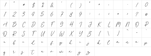 Beatney Regular Character Map Beatney Regular Character Map