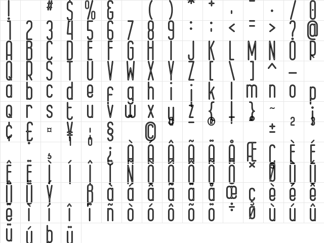 Epicentrum Regular Character Map