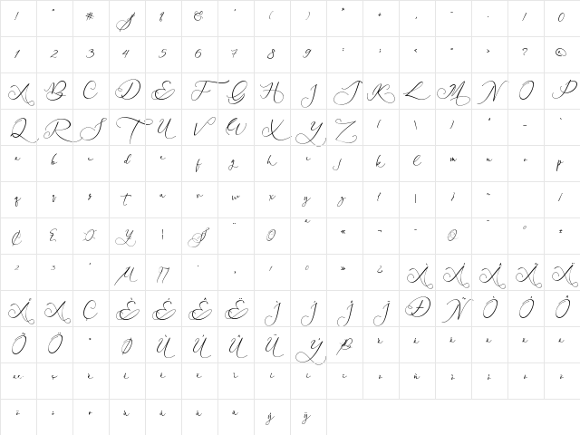 Mariagata Regular Character Map Mariagata Regular Character Map