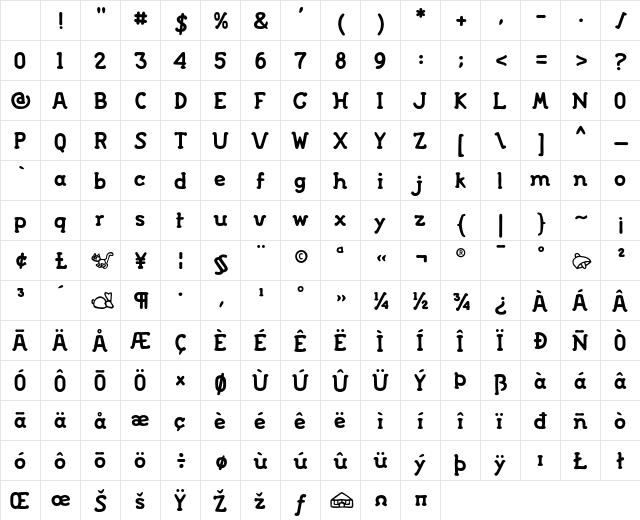 FontSoupCatalan Boiled Character Map