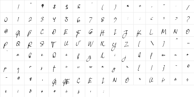 Elegature Regular Character Map