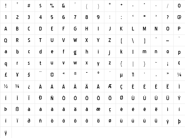 Pakenham Bk Regular Character Map Pakenham Bk Regular Character Map