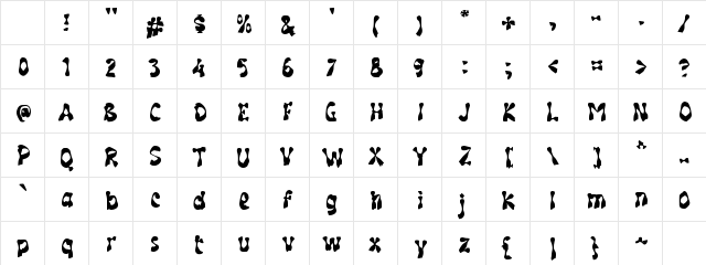 g Groovy Cow Regular Character Map