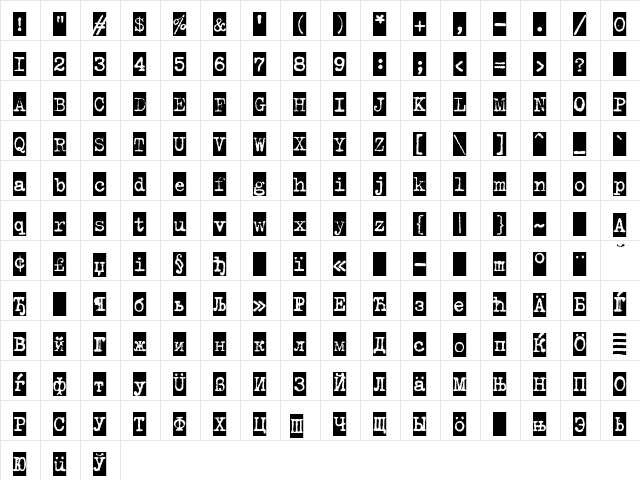 TrixieCyrG Medium Character Map TrixieCyrG Medium Character Map