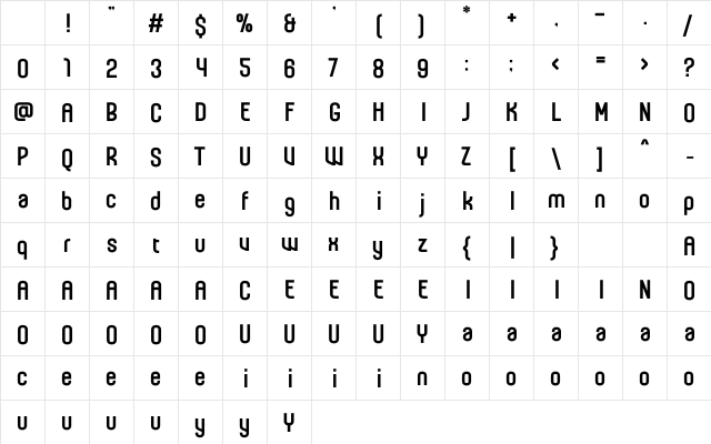 Roways Regular Character Map Roways Regular Character Map