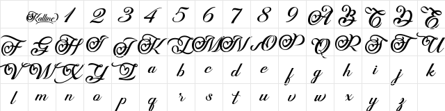 Kalline Regular Character Map Kalline Regular Character Map