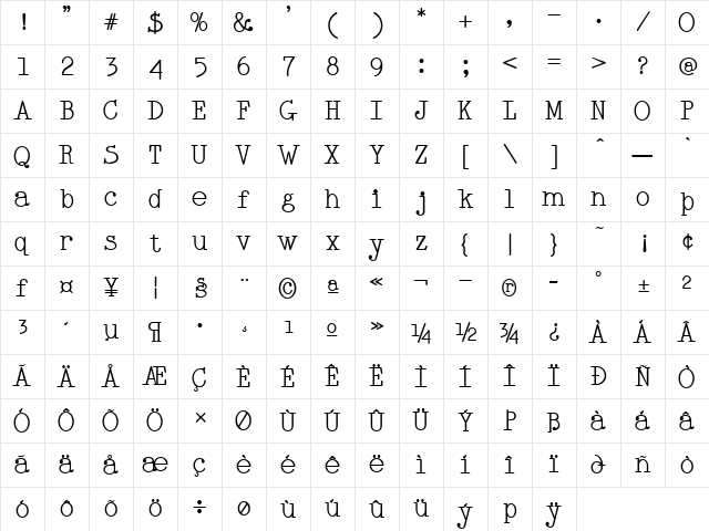 Scrubcle Regular Character Map Scrubcle Regular Character Map