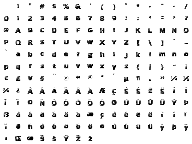 Pakenham Wood Regular Character Map Pakenham Wood Regular Character Map