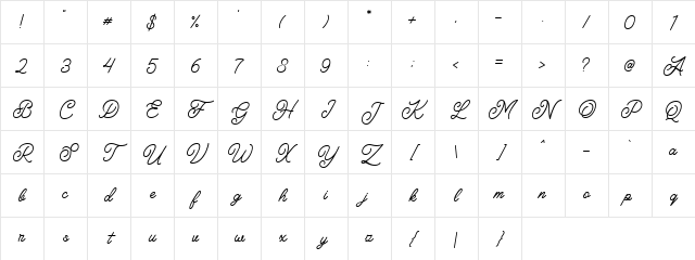 Felician Demo Regular Character Map Felician Demo Regular Character Map