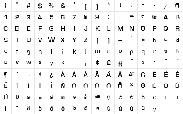 EurostileTMedIn1 Regular Character Map EurostileTMedIn1 Regular Character Map