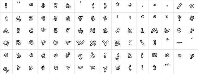 AnniesPatchStripes Regular Character Map