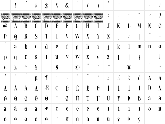 BROGETTA- Regular Character Map BROGETTA- Regular Character Map