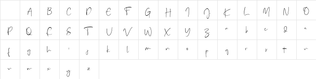 Real Kindly Bold Character Map Real Kindly Bold Character Map