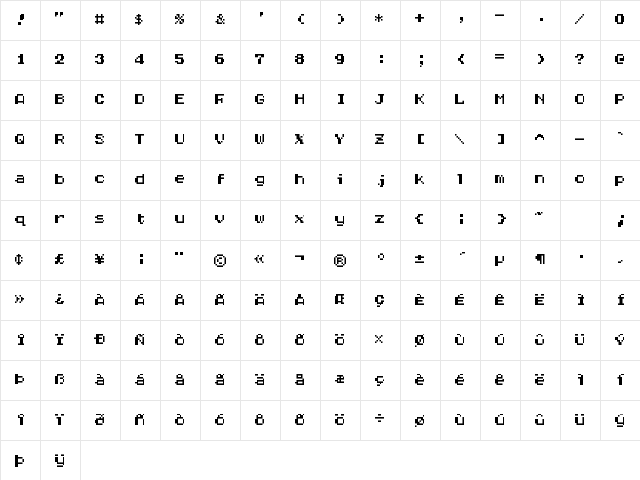 Half Eighties Regular Character Map Half Eighties Regular Character Map